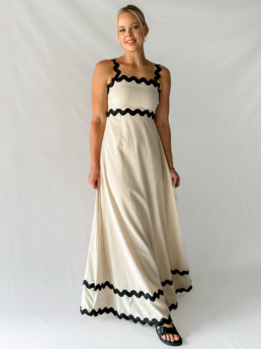 JULIETTE DRESS - BEIGE & BLACK