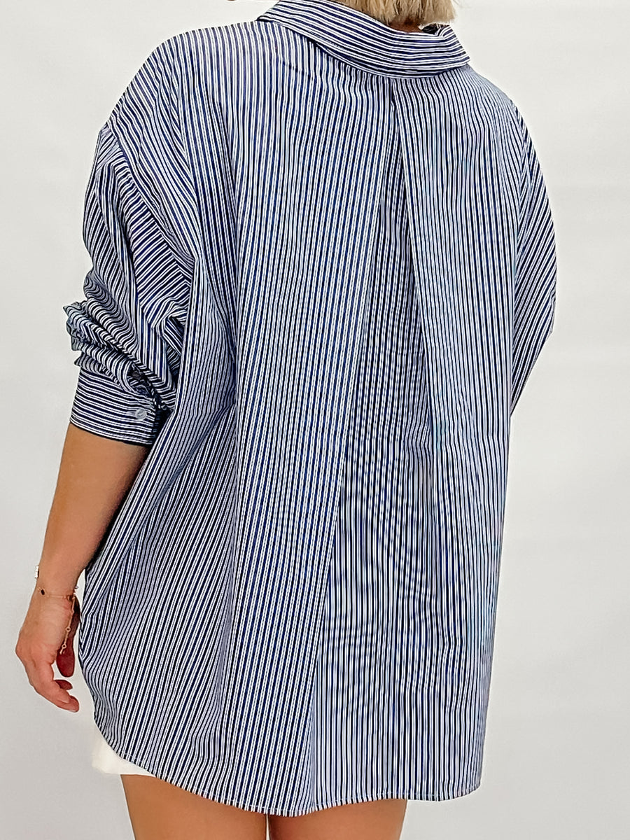 MOLLY SHIRT - NAVY STRIPE