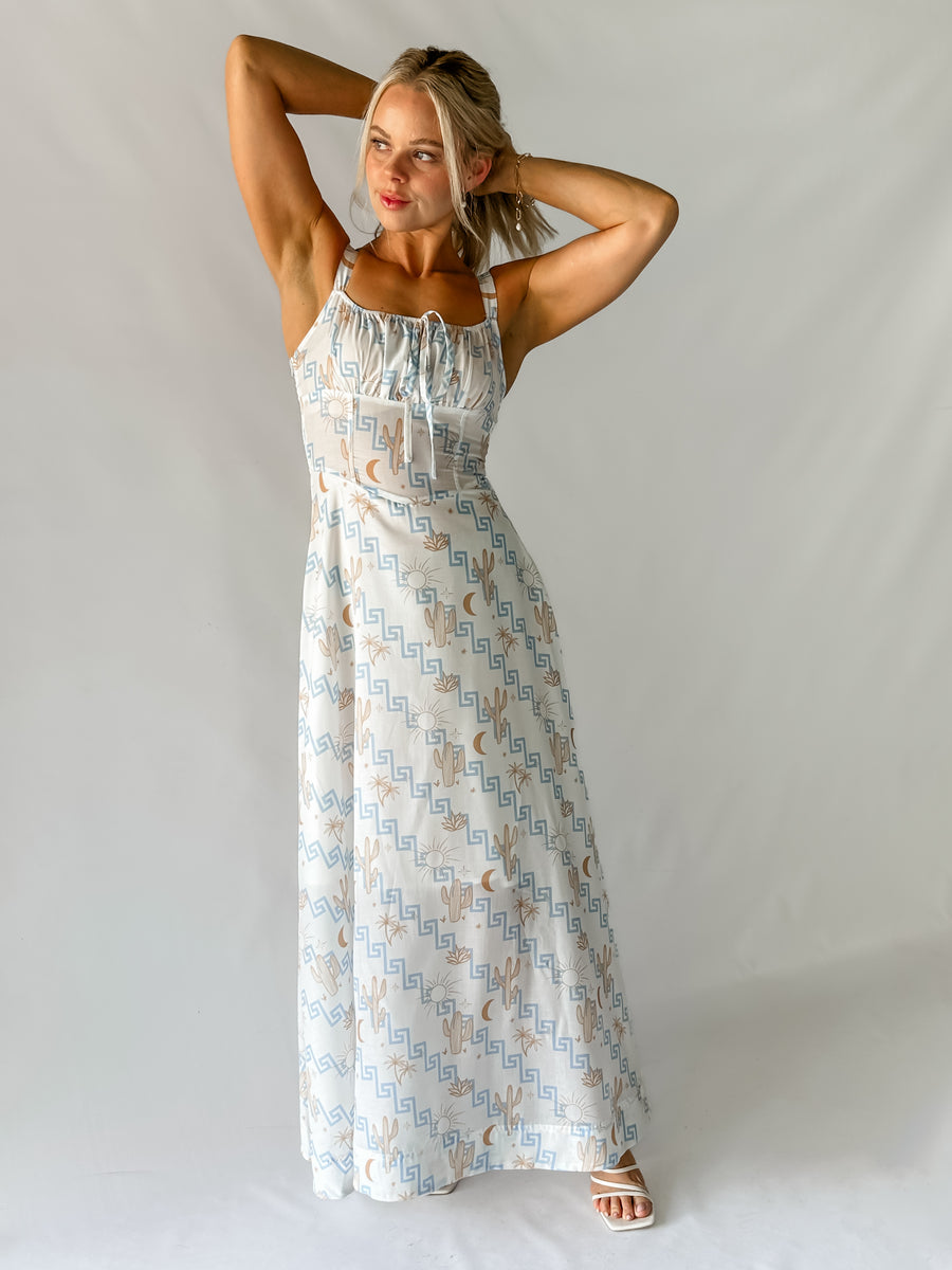 LYDIA DRESS - GREEK PRINT
