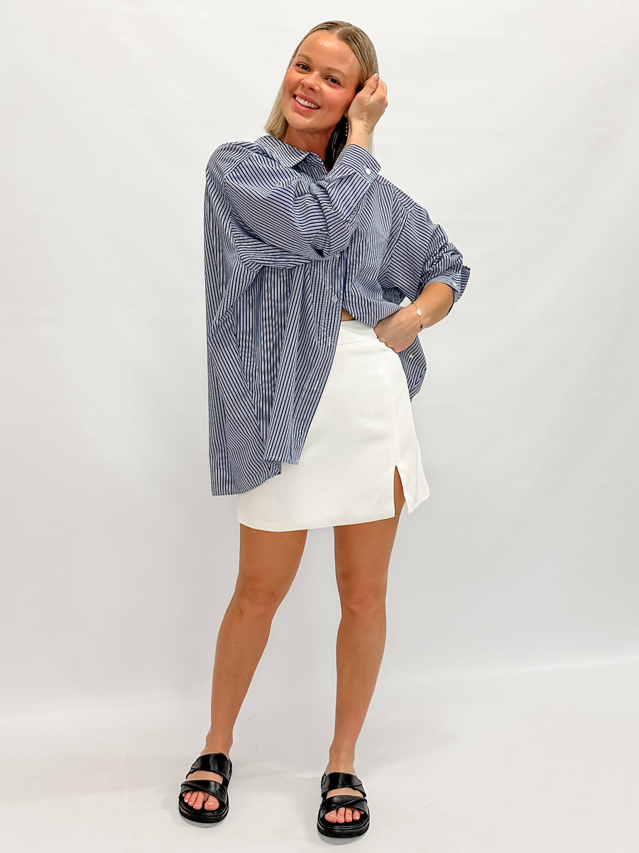 MOLLY SHIRT - NAVY STRIPE