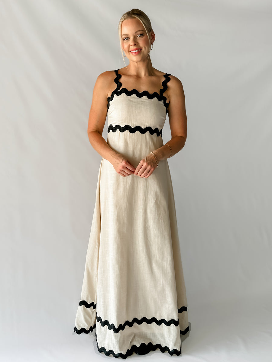 JULIETTE DRESS - BEIGE & BLACK