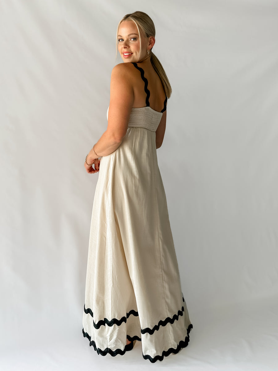 JULIETTE DRESS - BEIGE & BLACK