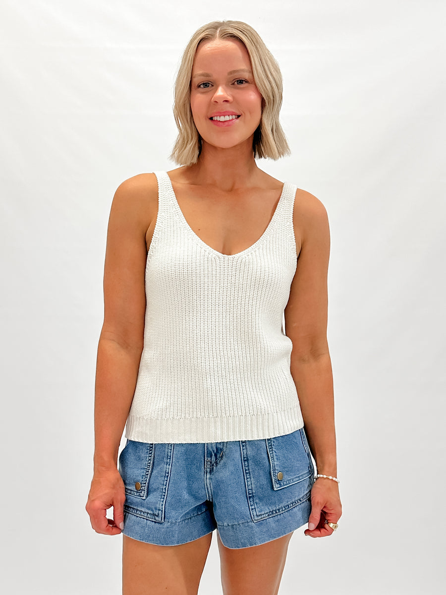 CALYPSO KNIT TANK - WHITE