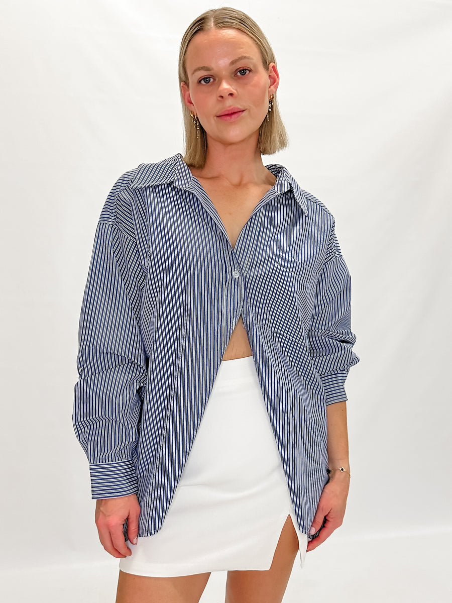 MOLLY SHIRT - NAVY STRIPE