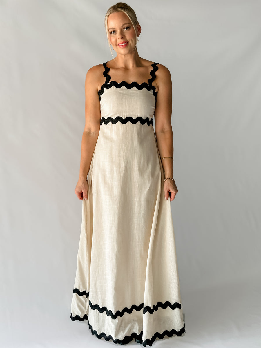 JULIETTE DRESS - BEIGE & BLACK
