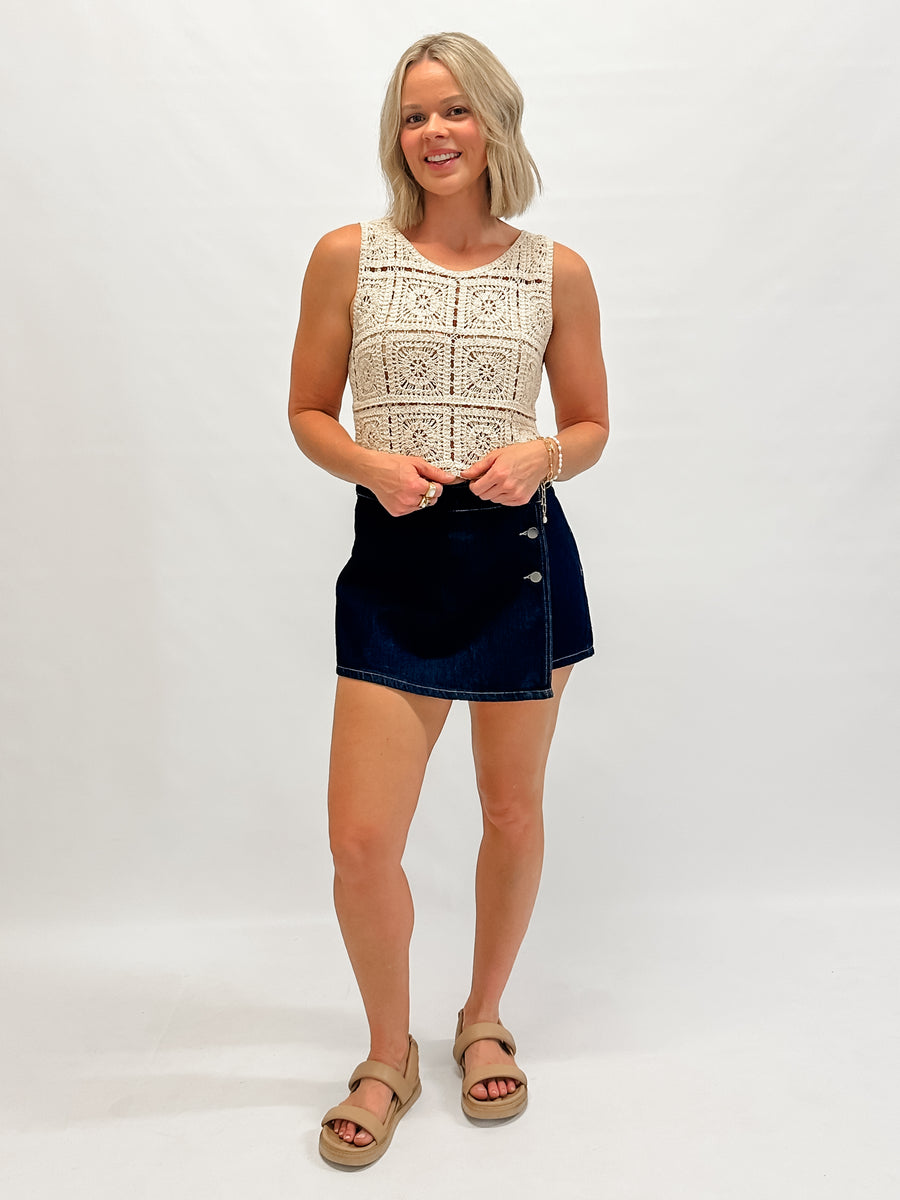 SOLANA CROCHET TOP - NATURAL