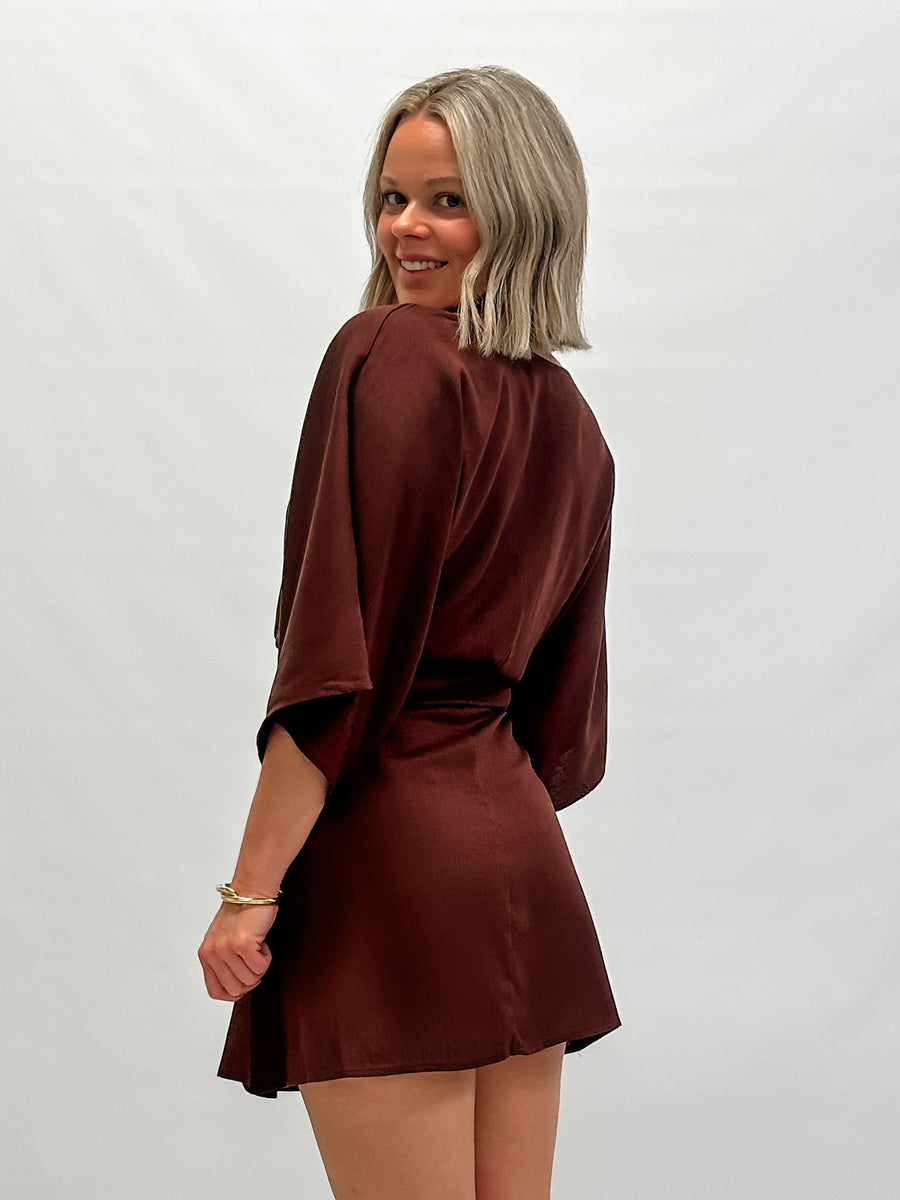 AURORA KAFTAN DRESS - CHOCOLATE