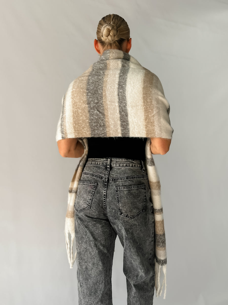 LANA RAYÉ SCARF- NEUTRAL STRIPE