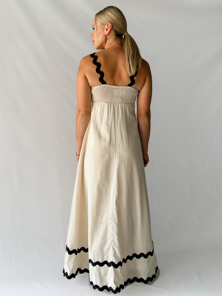 JULIETTE DRESS - BEIGE & BLACK
