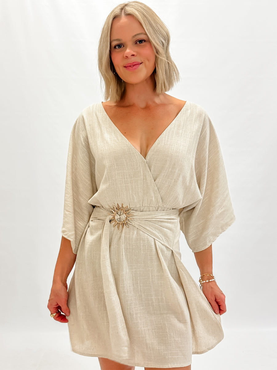 AURORA KAFTAN DRESS -OATMEAL