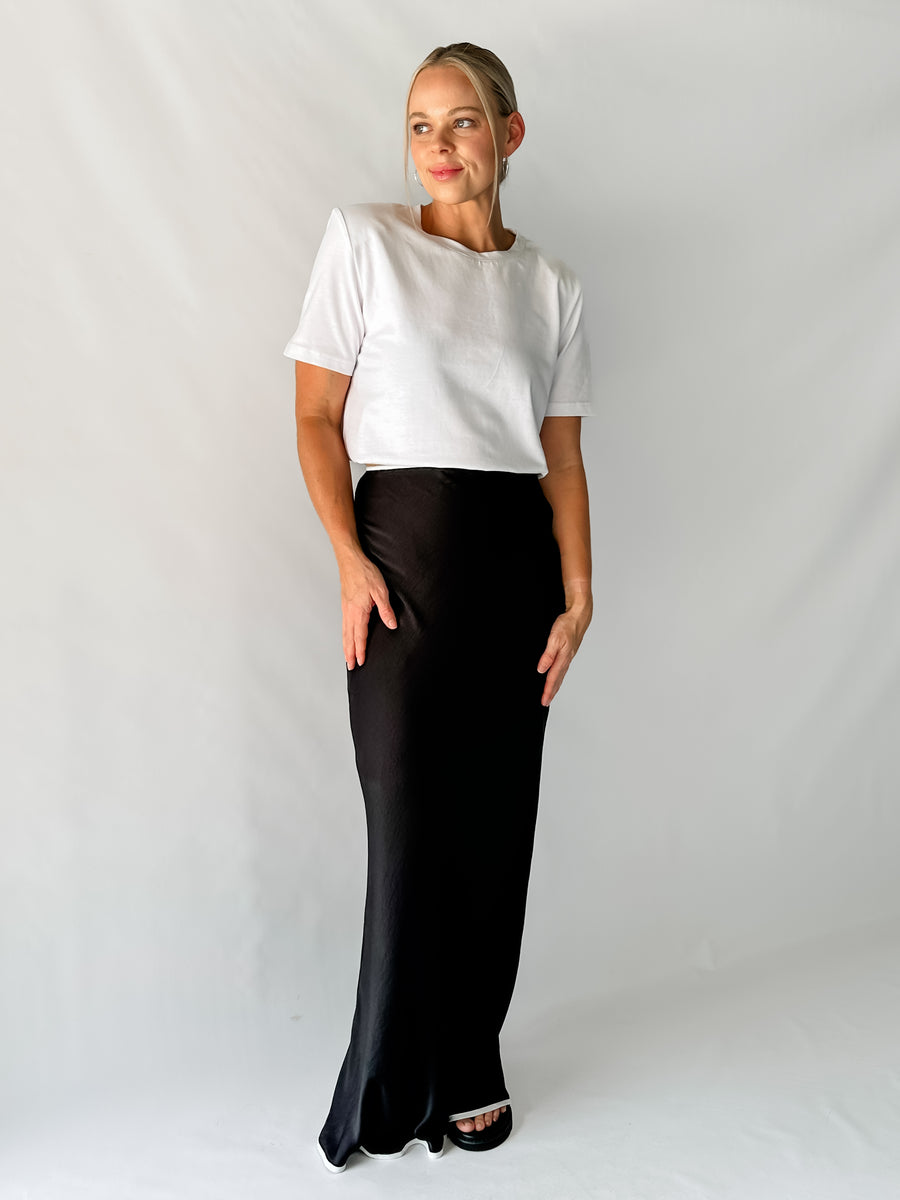 LOU SLIP SKIRT - BLACK