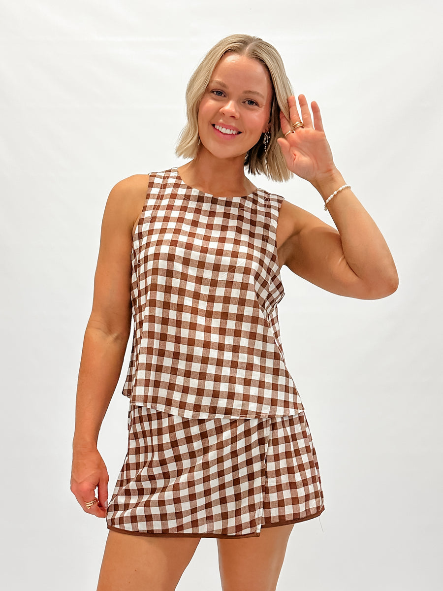 PRIMROSE SKORT - CHOCOLATE CHECK