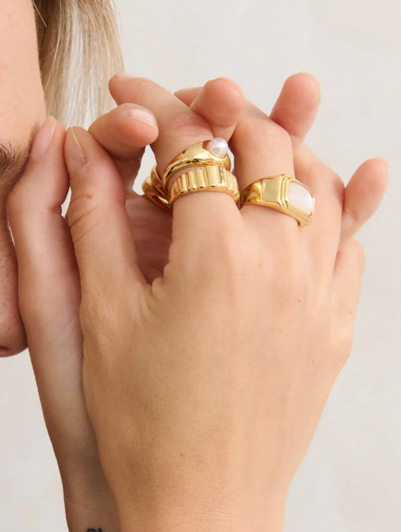 DAILY STACKER RING SET (3) - 18K GOLD PLATED