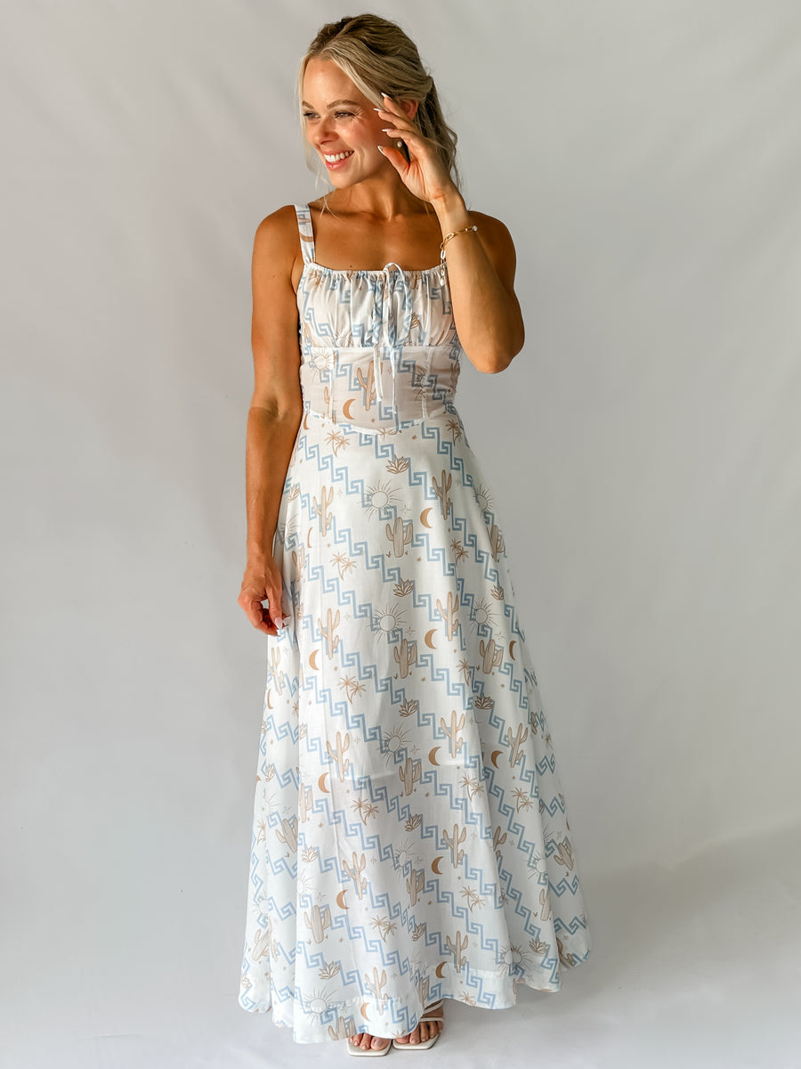 LYDIA DRESS - GREEK PRINT