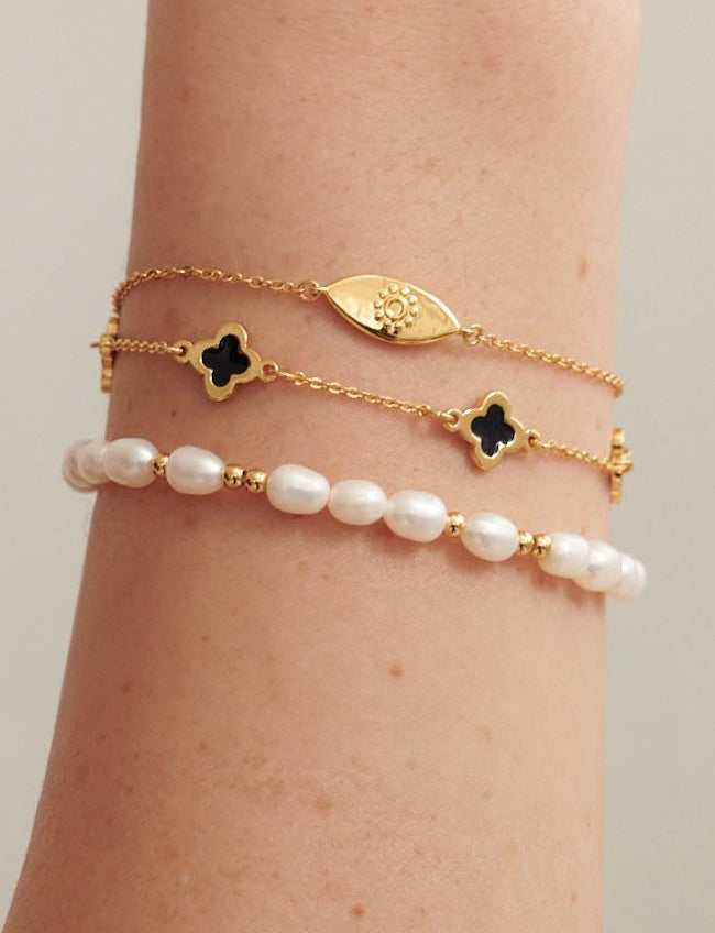 PEARL BEADED BRACELET - GOLD