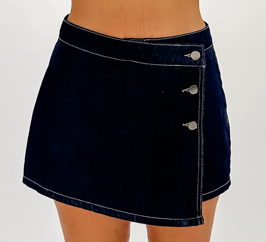 INDIGO DENIM SKORT