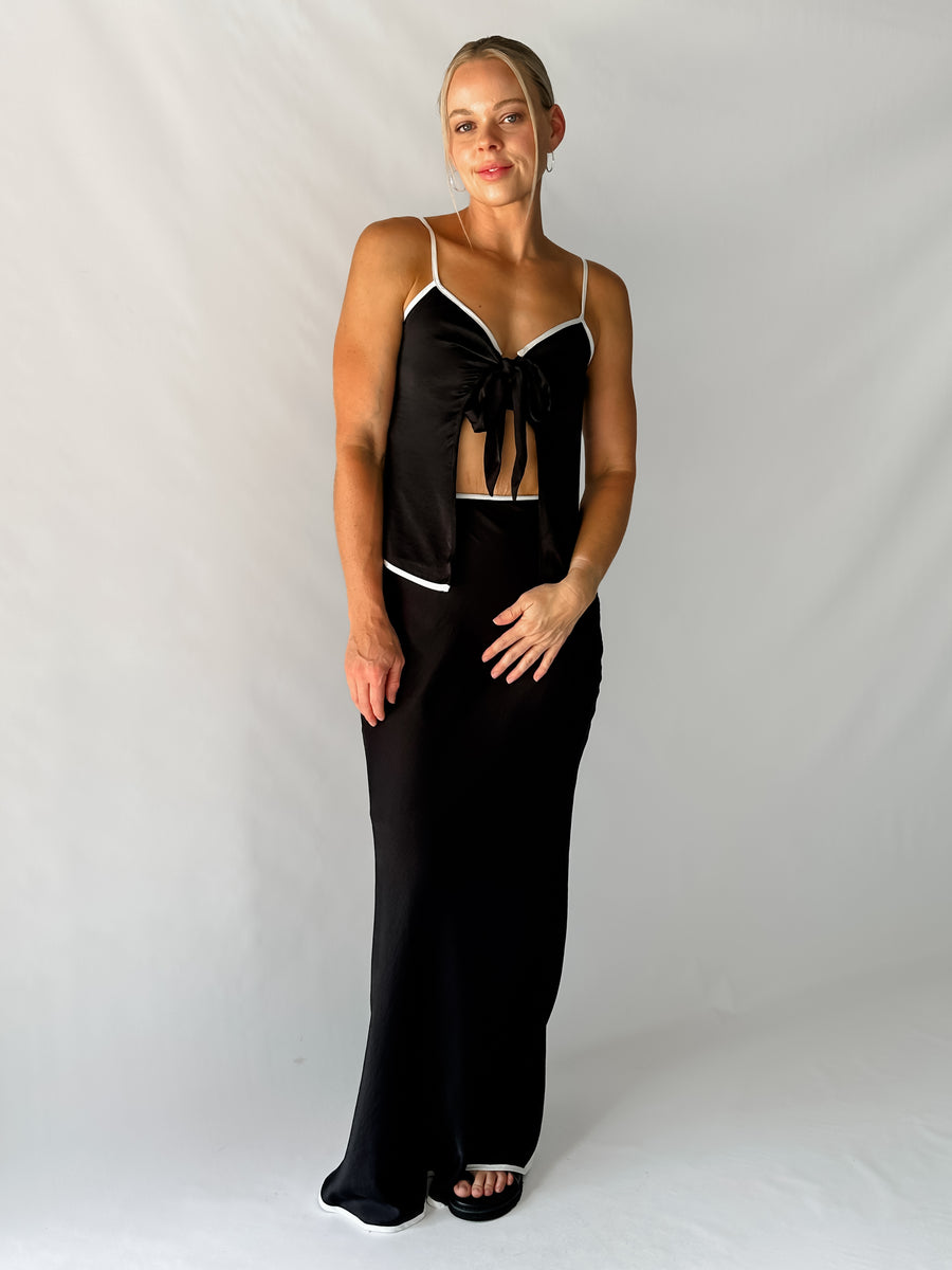 LOU SLIP SKIRT - BLACK
