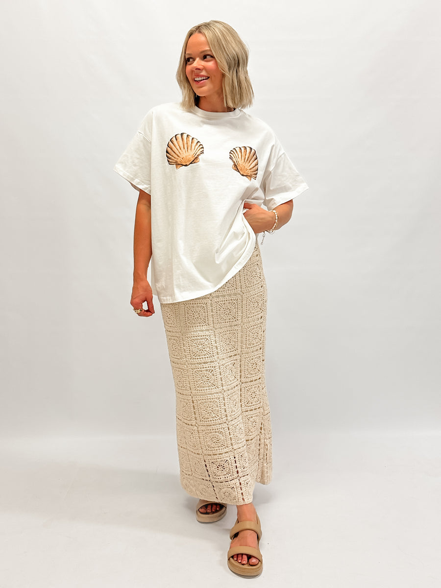 SOLANA CROCHET MAXI SKIRT - NATURAL