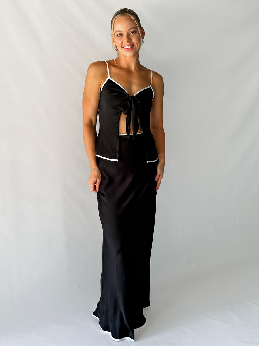LOU SLIP SKIRT - BLACK