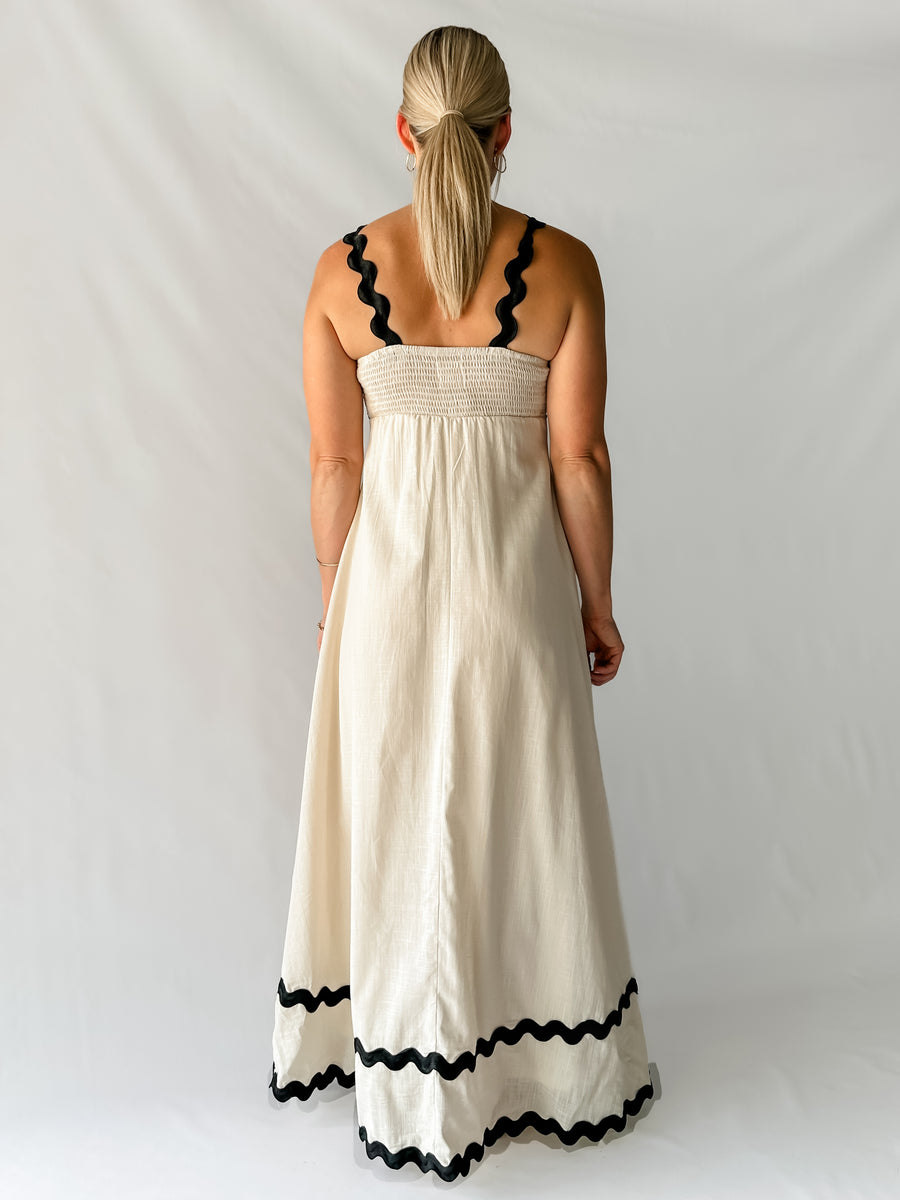 JULIETTE DRESS - BEIGE & BLACK