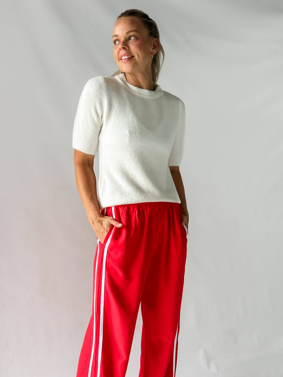 YASMIN KNITTED TEE - WINTER WHITE
