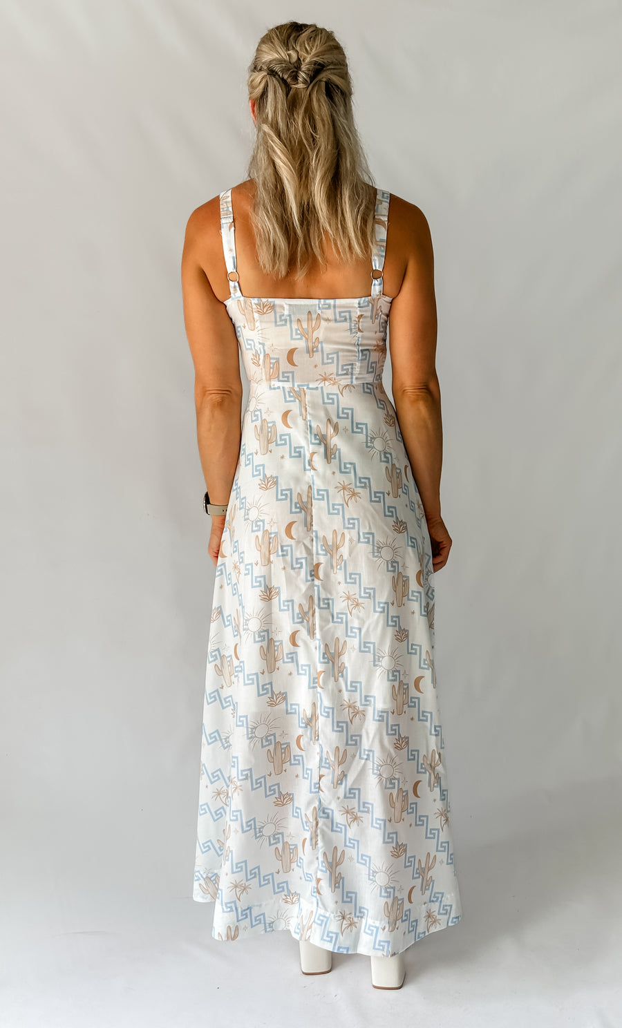 LYDIA DRESS - GREEK PRINT