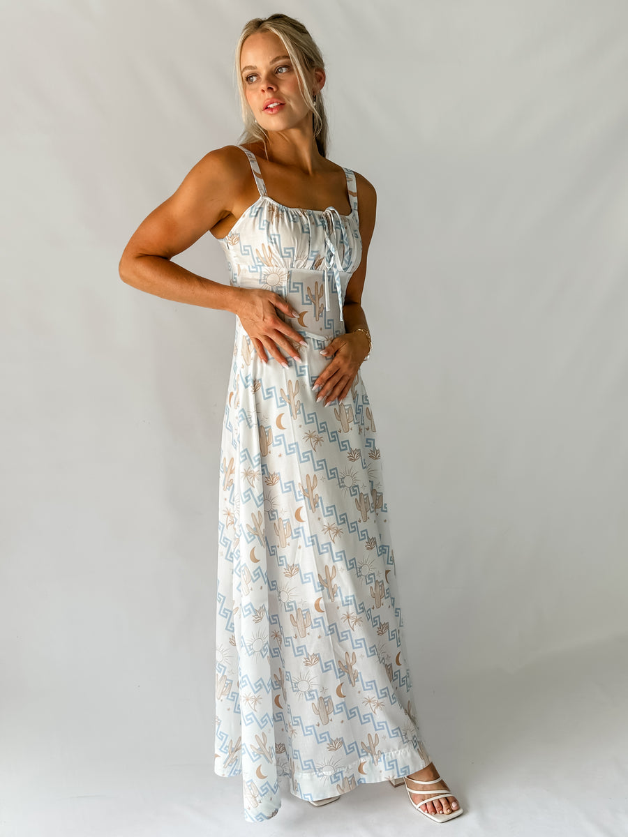 LYDIA DRESS - GREEK PRINT