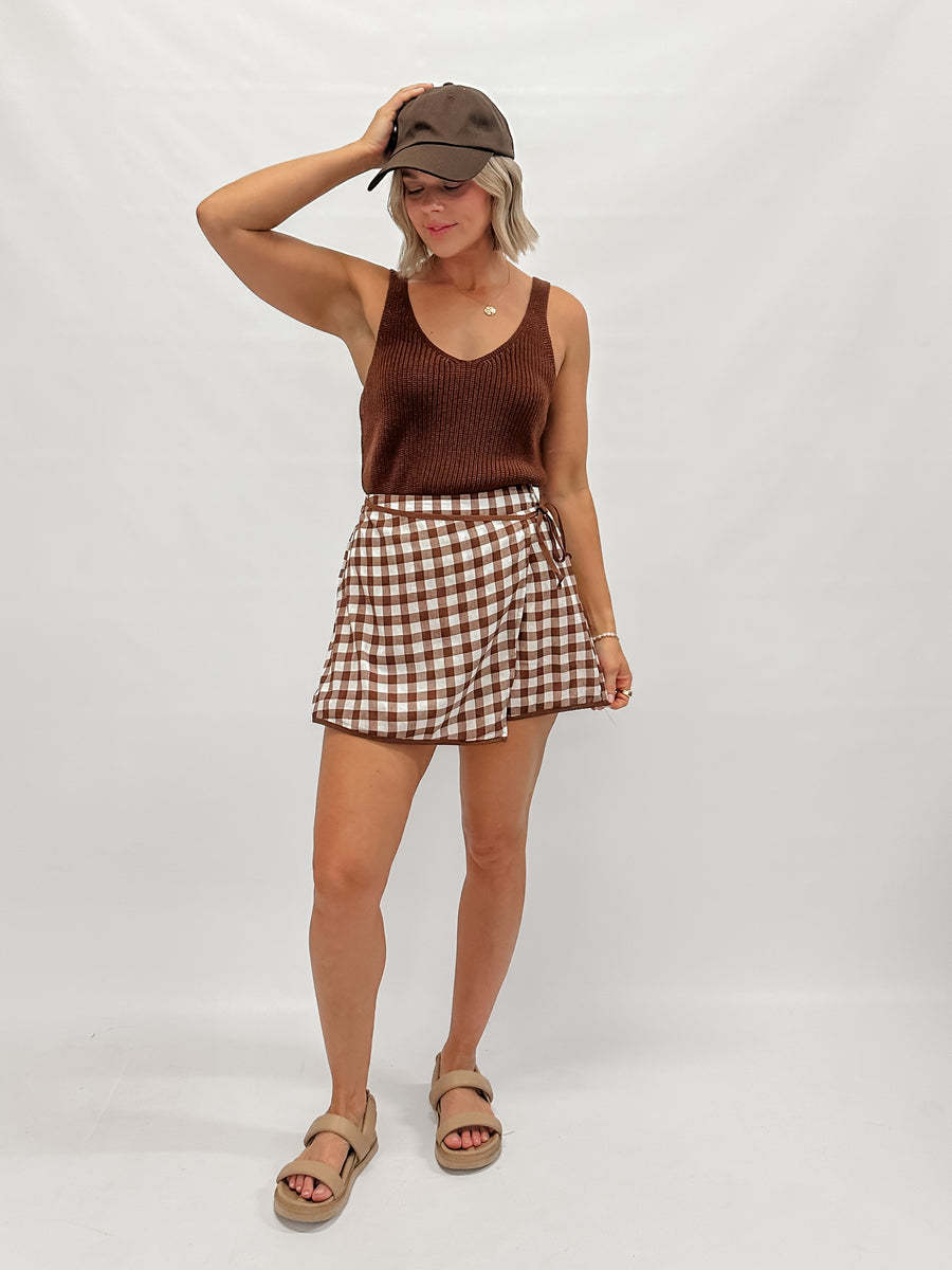 CALYPSO KNIT TANK - CHOCOLATE