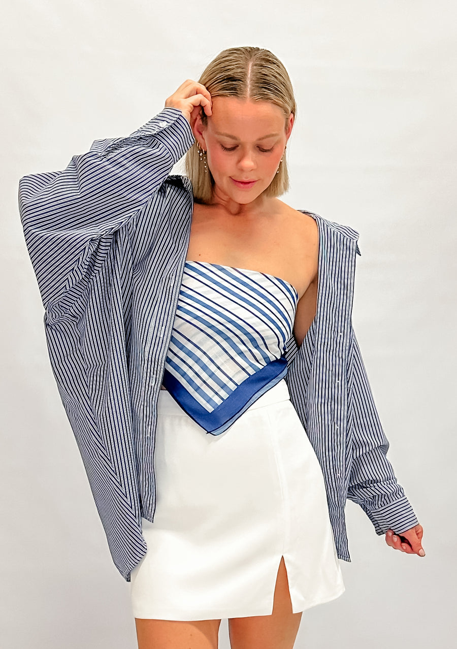 MOLLY SHIRT - NAVY STRIPE