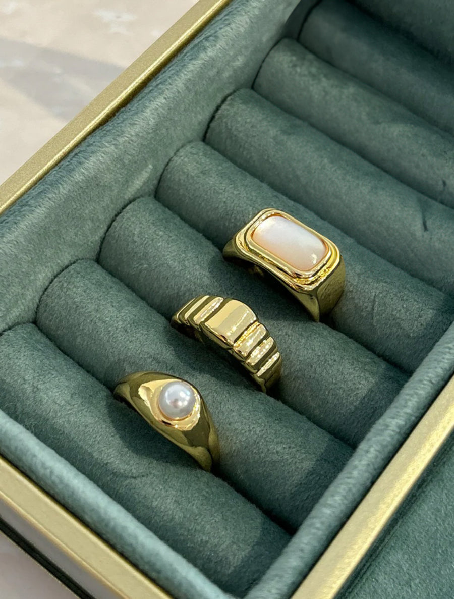 DAILY STACKER RING SET (3) - 18K GOLD PLATED