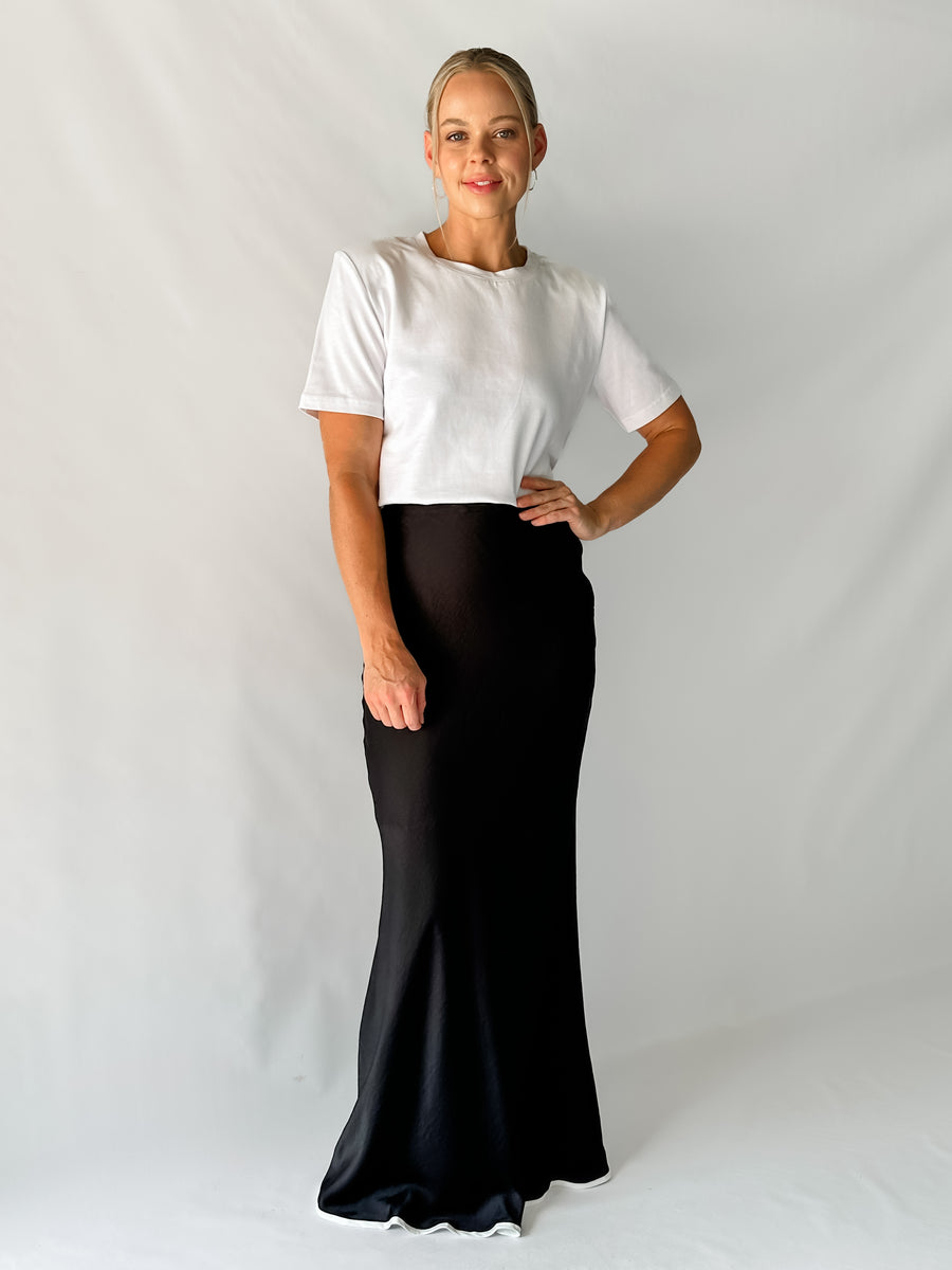 LOU SLIP SKIRT - BLACK