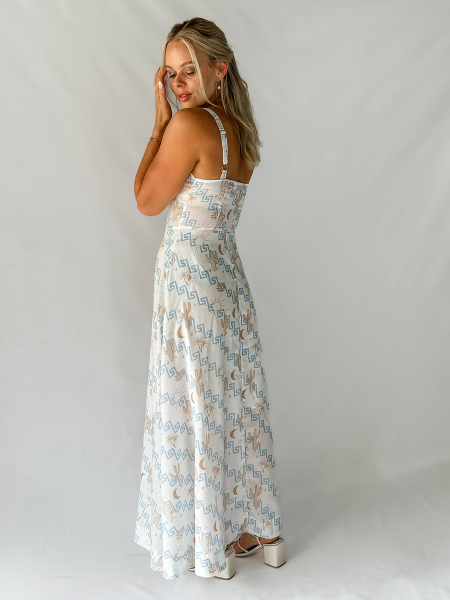 LYDIA DRESS - GREEK PRINT