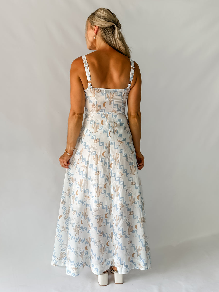 LYDIA DRESS - GREEK PRINT