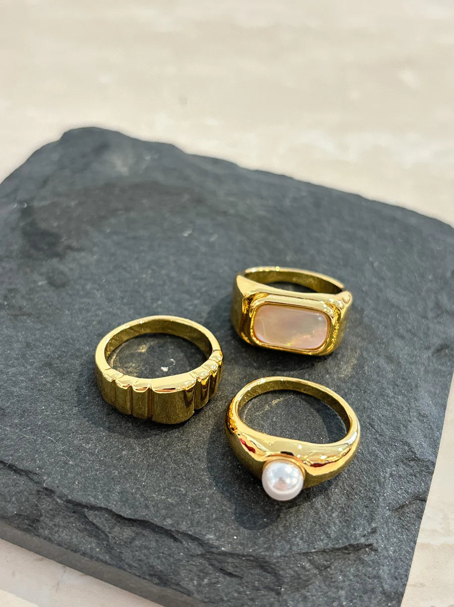 DAILY STACKER RING SET (3) - 18K GOLD PLATED