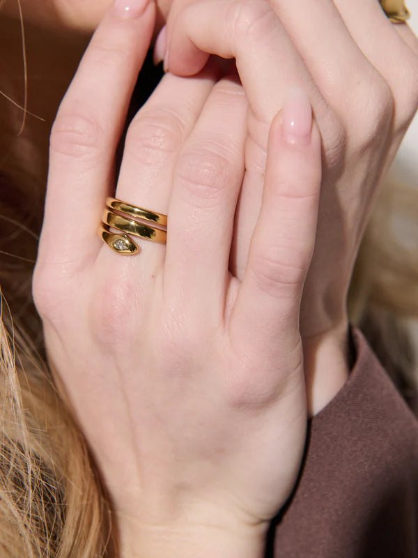 SNAKE RING - 18K GOLD PLATED