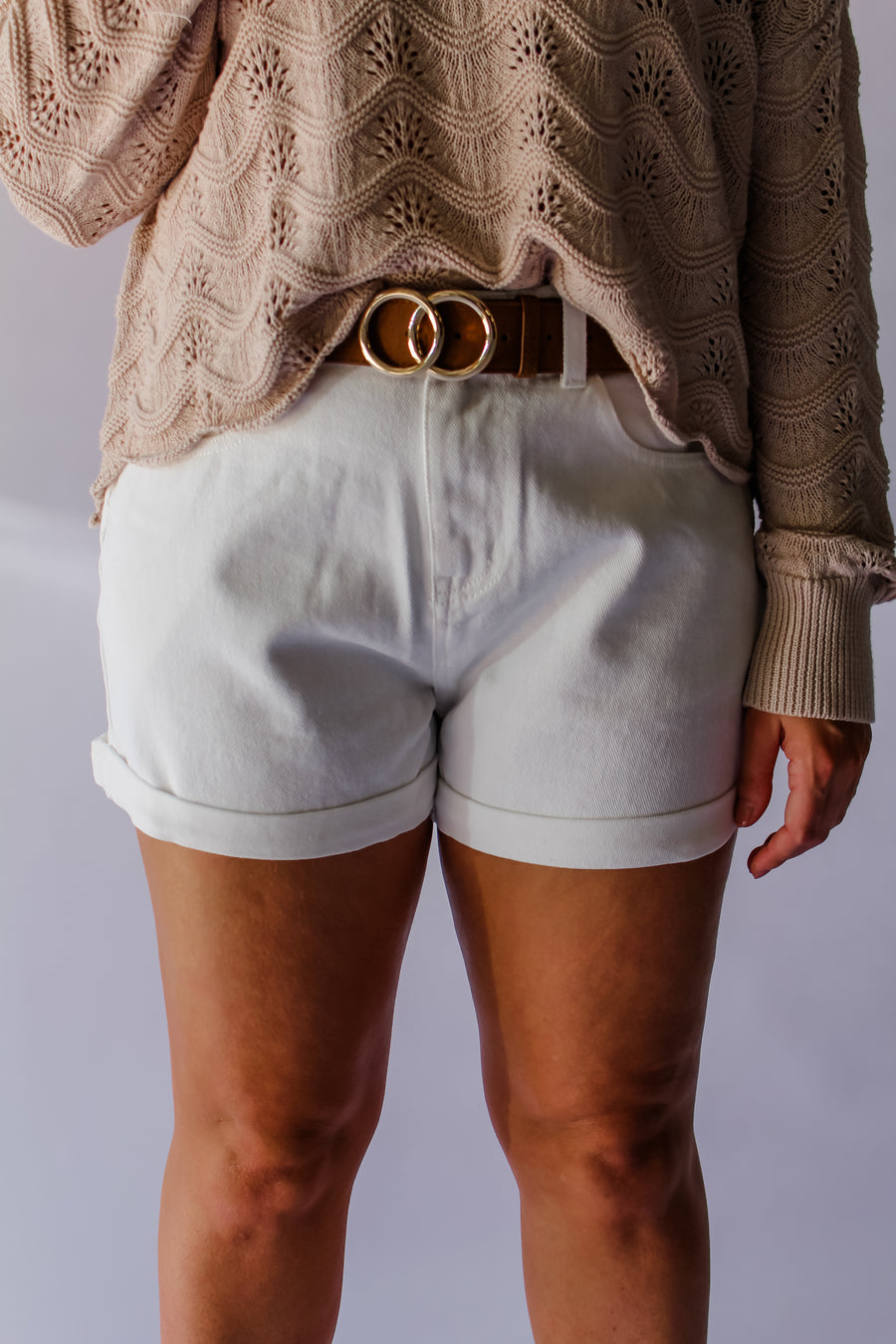 MADDOX DENIM SHORTS - WHITE
