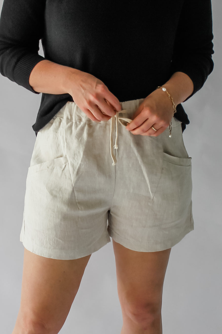 LINEN LUXE SHORTS - NATURAL