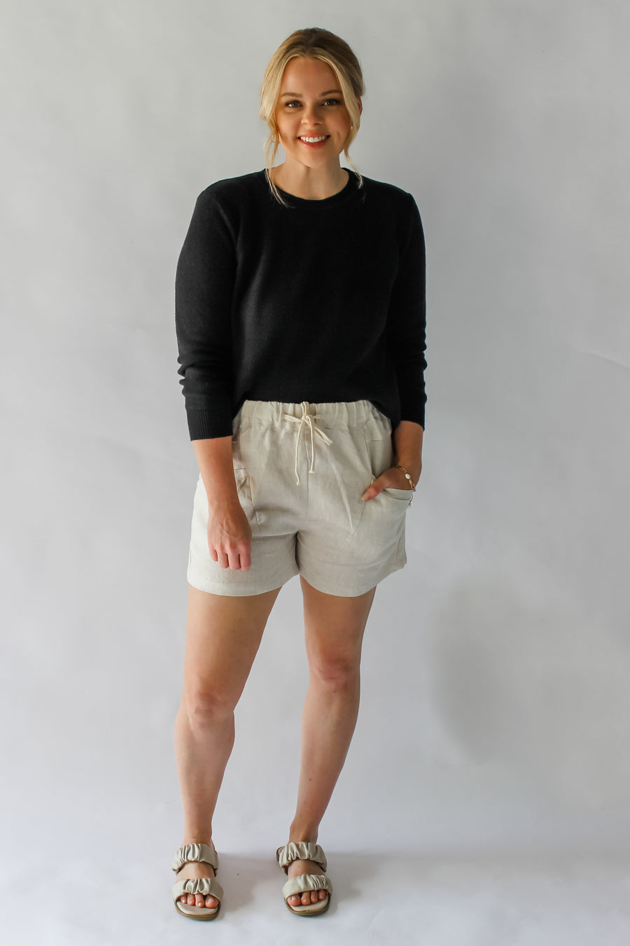 LINEN LUXE SHORTS - NATURAL