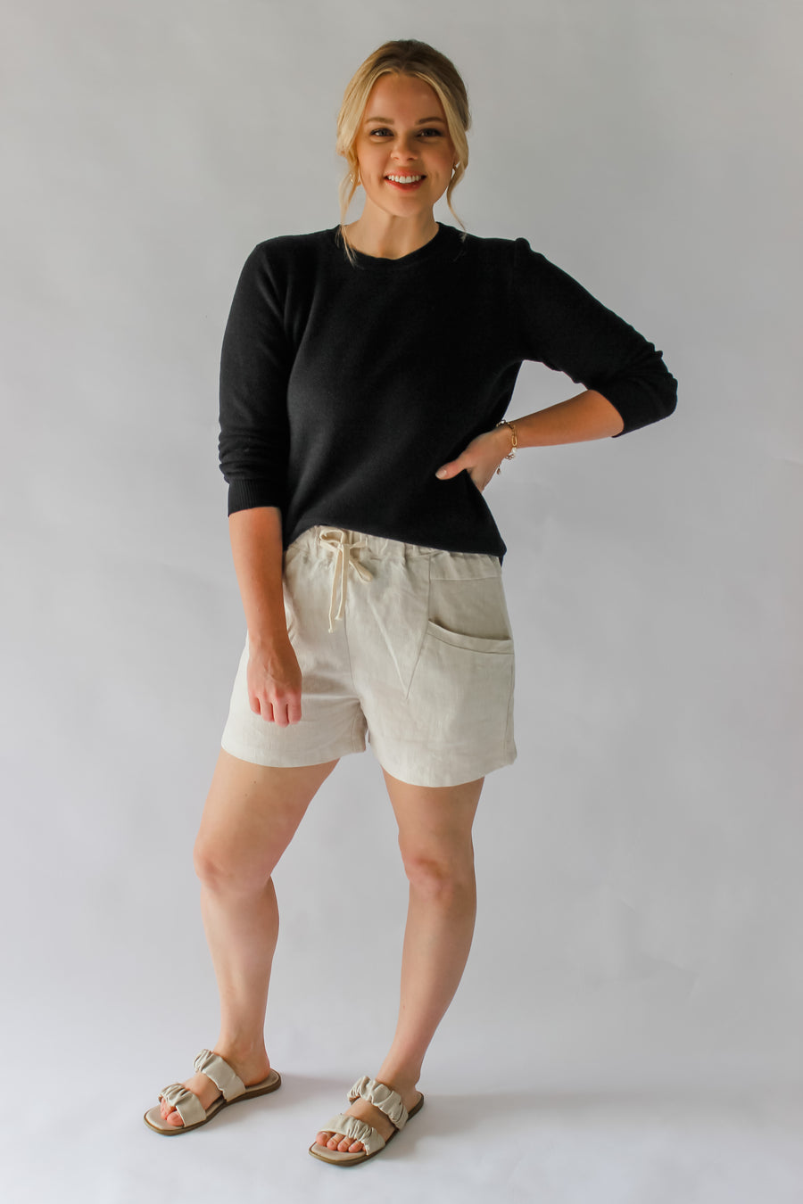 LINEN LUXE SHORTS - NATURAL